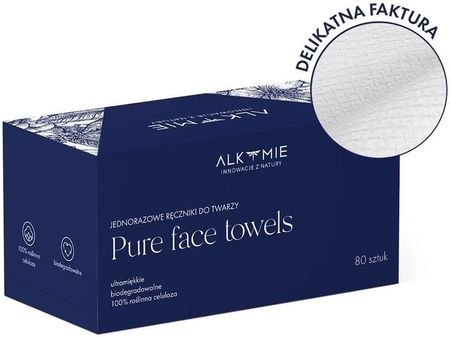 Alkmie Pure Face Towels Blue Box Jednorazowe Ręczniki Do Twarzy 80szt.