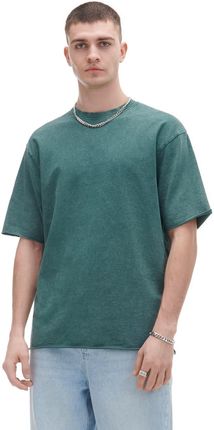 Cropp - Zielona koszulka acid wash - Khaki