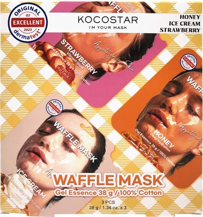 Kocostar Waffle Zestaw: Maska Do Twarzy  3 Szt.