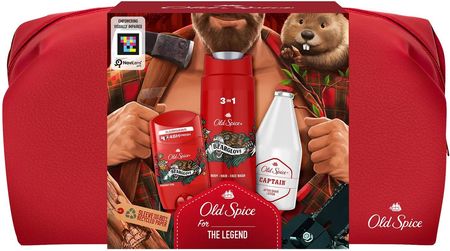 Procter & Gamble Zestaw Old Spice Lumberjack Dezodorant Sztyft Bearglove 50 Ml + Żel Pod Prysznic 250 Woda Po Goleniu Captain 1