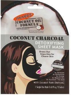 Palmer'S Coconut Oil Formula Detoksykująca Maska W Płachcie Do Twarzy Z Węglem Kokosowym 1 Sztuka