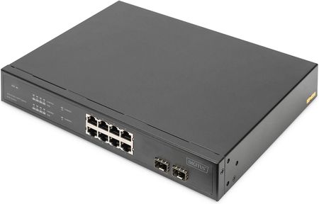 Digitus Switch niezarządzalny 19" Rack Gigabit 8x10/100/10 00Mbps PoE+ af/at 150W 2xSFP Uplink (DN953411)