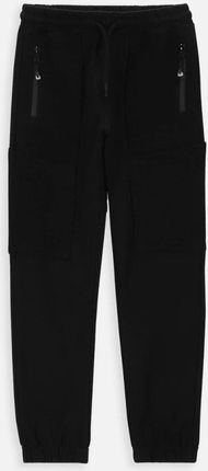 Spodnie dresowe  czarne z kieszeniami o fasonie SLIM