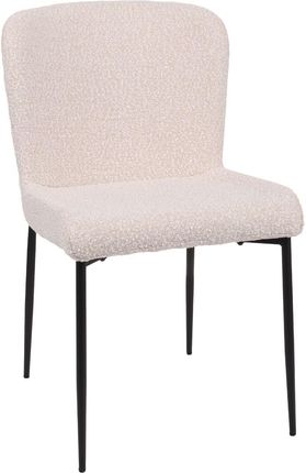 Krzesło do jadalni Willow, tapicerowane, kremowe, boucle