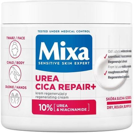 Mixa Urea Cica Repair+ Regenerujący Krem Do Ciała Bardzo Suchej Skóry 400 ml