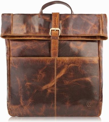 Plecak skórzany vintage PAOLO PERUZZI AV-02-BR brązowy