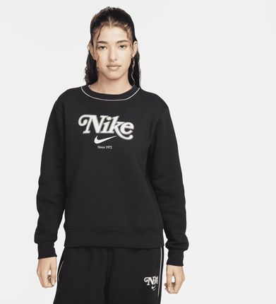 Damska dzianinowa bluza dresowa z półokrągłym dekoltem Nike Sportswear - Czerń