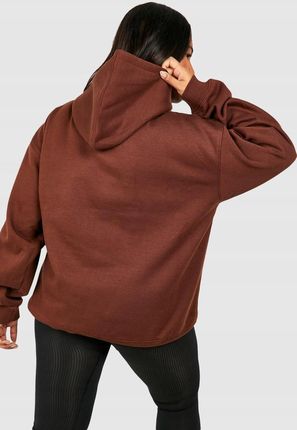 Kapturem Oversize Nadruk GV5 NG2__S Boohoo Brązowa Bluza Z