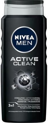 Beiersdorf Ag Nivea Men Żel Pod Prysznic 3W1 Do Twarzy Ciała I Włosów Active Clean 500ml