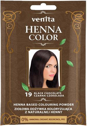Venita Henna Color Ziołowa Odżywka Koloryzująca Z Henną Do Włosów 19 Czarna Czekolada 75 g