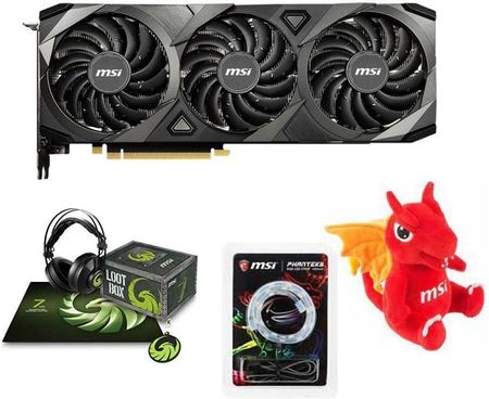 Msi GeForce RTX 3080 VENTUS 3X 10G OC LHR 10GB + słuchaki, plecak, pluszowy smok  (GEFORCERTX3080VENTUS3X10GO)