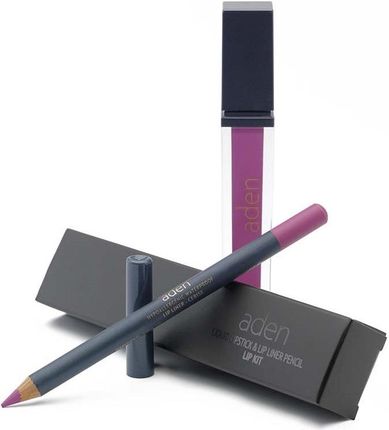 Aden Liquid Lipstick Pomadka + Lipliner Pencil I Konturówka Set Cerise 10