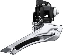 Przerzutka Przednia Shimano 105 Fd-R7100 Srebrny-Czarny Liczba Rzędów: 2 Mocowanie: Na Hak Obejma: Brak