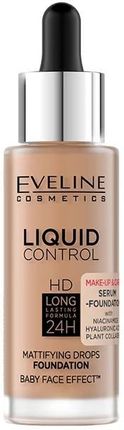 Eveline Cosmetics Liquid Control Hd Matujący Podkład Do Twarzy Z Niacynamidem 060 Sunny Beige 32Ml