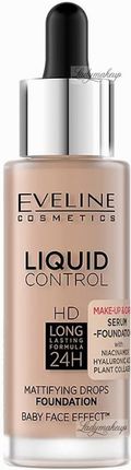 Eveline Cosmetics Liquid Control Mattifying Drops Foundation Podkład Z Niacynamidem W Dropperze 30Ml 010 Light Beige