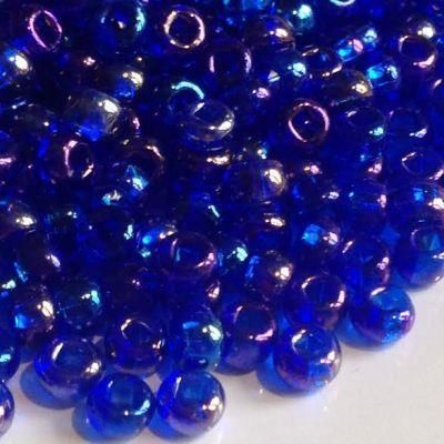 Rocaille 5/0 Czech Seed Beads Transparent Rainbow Royal Sapphire 61300 10g