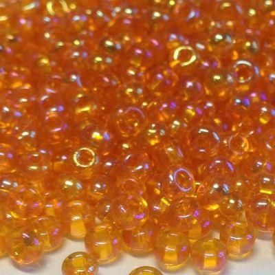 Rocaille 5/0 Czech Seed Beads Transparent Rainbow Lt.Topaz 10g