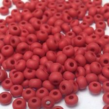 Rocaille 5/0 Czech Seed Beads Frosted Opaque Raspberry Red 50g
