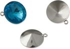 Baza do rivoli z jednym oczkiem kolor srebrny 18mm - 2szt.