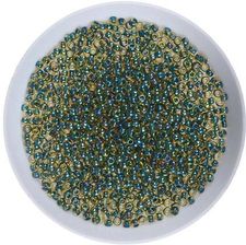 Toho Round 11/0 Inside Color Rainbow Topaz/Opaque Emerald Lined Tr-11-243 10g