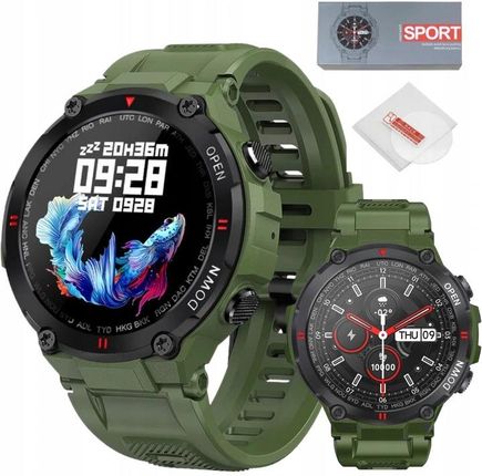 Smartwatch Męski Zegarek Militarny Rozmowy Kroki Ciśnienie Tętno Sen +Szkło