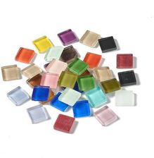 Mozaika Kaboszon 15x15x4mm Szkło Mix Red + Glitter Powder 5szt. 1 Op