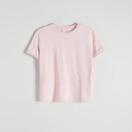 Reserved - T-shirt z efektem sprania - Różowy