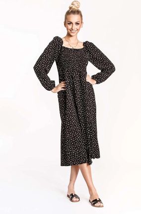 Sukienka z opuszczanymi ramionami Ann Gissy czarna (DLY018)