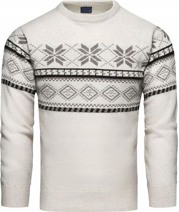Sweter Męski W Norweskie Wełniany rozmiar M