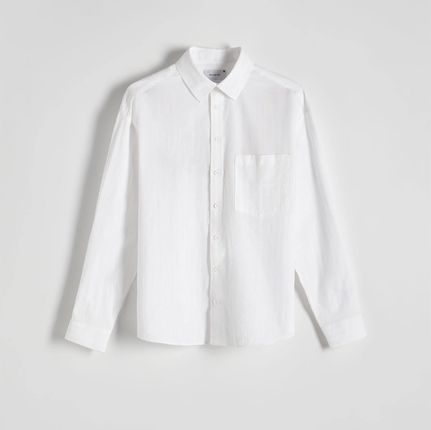 Reserved - Koszula boxy fit - Biały
