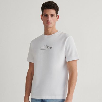 Reserved - T-shirt regular fit z nadrukiem - Biały
