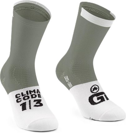 Skarpetki Assos Gt Socks C2 Biały-Zielony / Rozmiar: 39 40 41 42 / Rozmiar: I