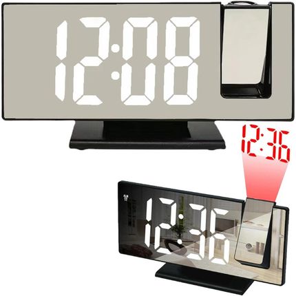 Zegar elektroniczny cyfrowy DC05 budzik alarm projektor DC05 biały
