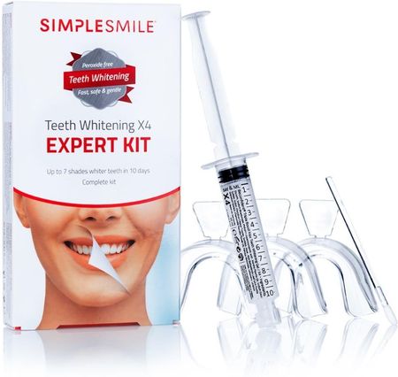 Beconfident Zestaw Do Wybielania Zębów Simplesmile Teeth Whitening X4 Expert Kit Żel 10 ml + Nakładki Na Zęby 3 szt. + Aplikator