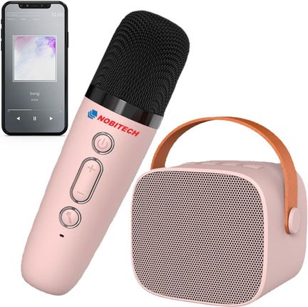 Mikrofon Głośnik P2 Zestaw Karaoke Bluetooth Różowy
