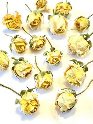 Kwiaty Suszone Róże 3D Jasny Żołty M Główki Ok. 2 3 5Cm 4Szt. 1 Op