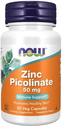 Now Foods Zinc Picolinate Pikolinian Cynku 50 Mg 30 Kaps.
