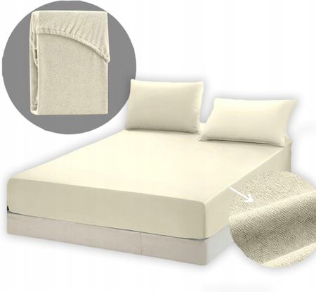 Cotton World Prześcieradło 160X200 Frotte 100% Bawełna Grube Z Gumką