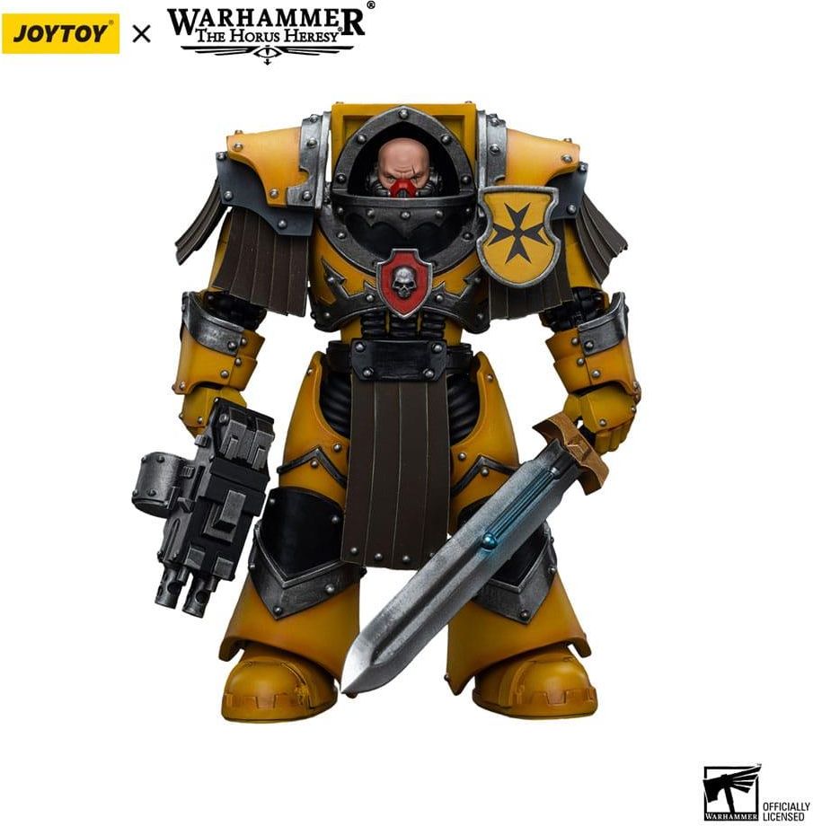 LEBOO Joytoy The Horus Heresy Imperial Fists Legion Cataphractii Terminator Squad Legion Cataphractii Sergente con Spada Potere 12,2 cm Modello da collezione Regali