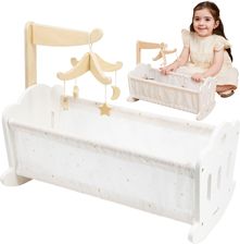 Viga Toys Polarb Kołyska Drewniana Dla Lalek Łóżeczko