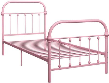 Elior Różowe Minimalistyczne Łóżko Metalowe 100X200 Cm Asal