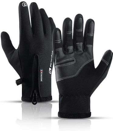Rękawiczki sportowe do telefonu zimowe (rozmiar L) - czarne