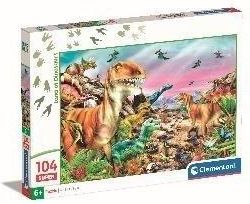 Clementoni Puzzle 104El. Super Kolor Land Of Dinosaurus