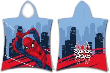 Jerry Fabrics Spiderman Ręcznik Dziecięcy Z Kapturem Poncho Okrycie Kąpielowe Marvel Hero