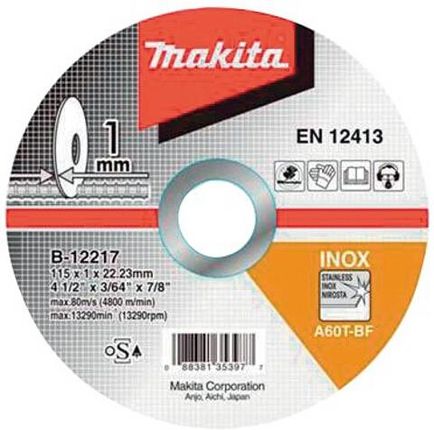 Makita Tarcza do metalu Inox 1,0 x 115 mm B-12217