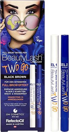 Refectocil Beautylash Two Go Tinting Pen Odcień Natural Brown Zestaw Pisak Koloryzujcy Gel 1 + Pisak Koloryzujący Gel 2