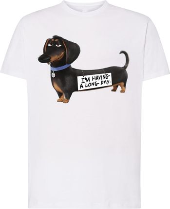 T-Shirt męski Pies Jamnik Czarny r.XL