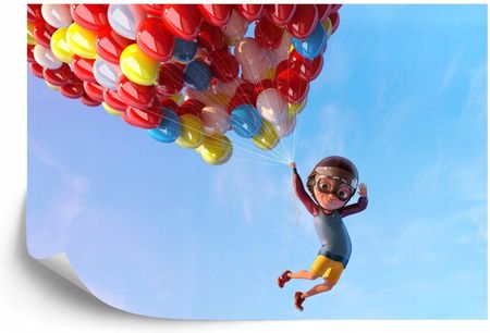 Doboxa Fototapeta Samoprzylepna Chłopiec Z Balonami W Locie 254X184