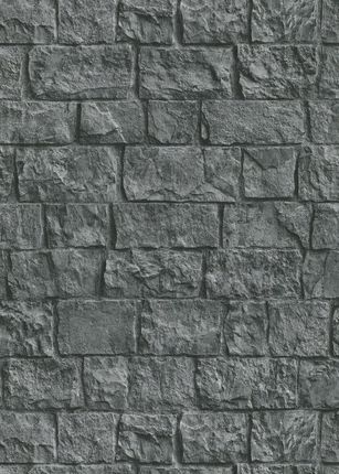 Erismann Tapeta Na Flizelinie Wzór Cegła Mur Kamień Beton Czarna Czerń Grafit 3D