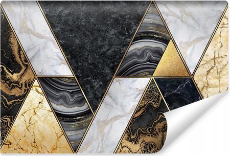 Muralo Fototapeta Abstrakcyjny Wzór Geometryczny Marmur Mozaika Złoto 360X240
